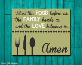Dinner Blessing - Bless the Food - Family Blessings Wall Art - Dining ...