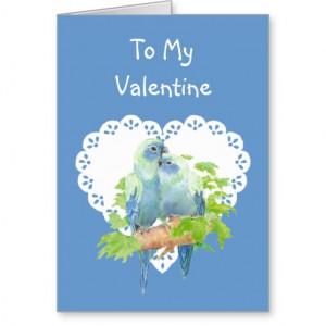 zazzle.comValentine Love Quote & Cute Parrots, Birds Card from Zazzle