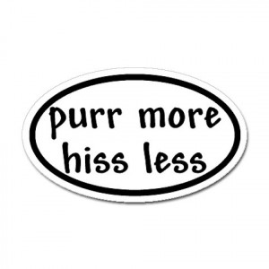 purr more hiss less Oval Decal on