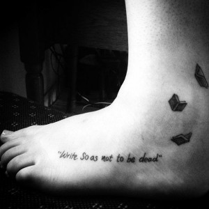 Ray Bradbury quote tattoo.