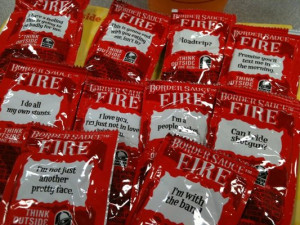 Fire packets with cute little sayings