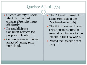 Quebec Act of 1774