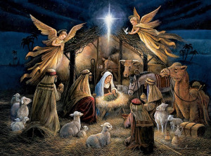 Jesus Born In A Manger Made a nativity scene in a