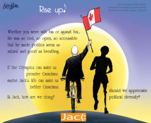 Jack Layton - riding into the sunset, with Terry Fox, and quotes from ...