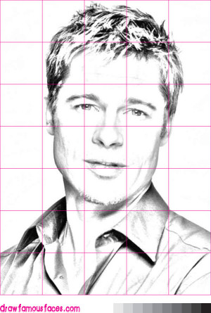 Brad Pitt Gray Scale Image