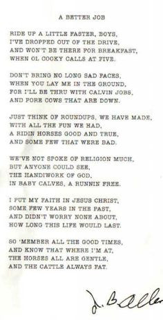 cowboy dad poem | In Memory Sunny Hancock Larry McWhorter Mason ...