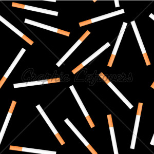 Cigarette Seamless On Black Background Vector