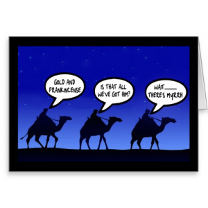 Funny 3 wise men Christmas Greeting Cards