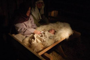 Baby Jesus in a Manger - Homeless