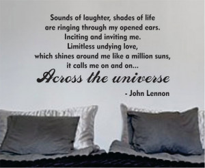 The Beatles Across the Universe Quote Decal Sticker Wall Vinyl Music ...