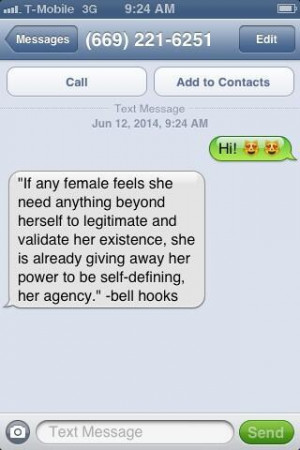 Fake Number Reads and Texts bell hooks Quotes to Unwanted Callers