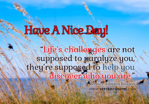 Life’s challenges – Have A Nice Day Picture quotes