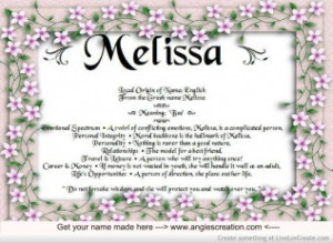 The Meaning Of The Name - Melissa