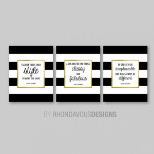 CoCo Chanel Set of Inspirational Quote by RhondavousDesigns2, $20.00