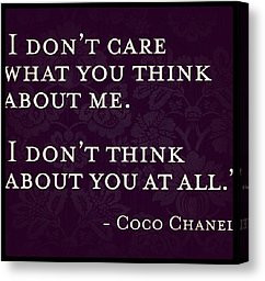 ... daily #fashion #quote #coco #chanel Canvas Print by Mark John Ryan