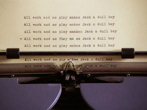 review of the novel Jack Nicholson writes in The Shining