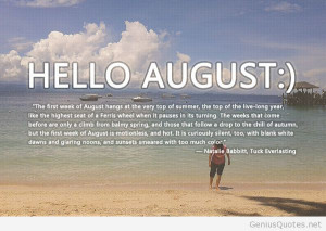 Hello august poem quote with image