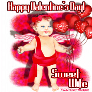 Happy Valentines Day Sweet Wife Cupid Valentine glittering comment ...