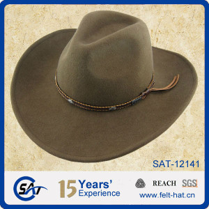 Hihg quality 100% wool felt cowboy hat