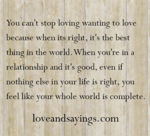 You Can’t Stop Loving Wanting To Love Because