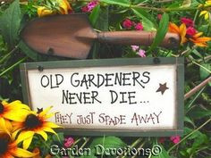 Funny Old Gardeners Never Die Wood Sign Shovel | eBay (now to find the ...