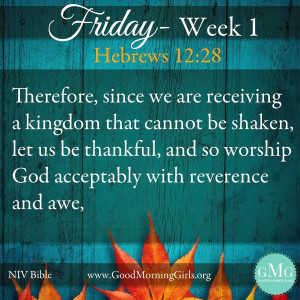 Be Thankful and Worship God with Reverence and Awe