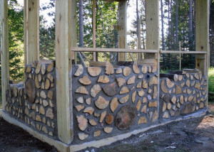 house cordwood foundation