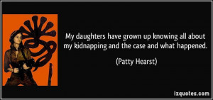 ... all about my kidnapping and the case and what happened. - Patty Hearst