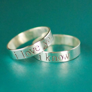 Star Wars Rings Han & Leia Pair of Solid by SpiffingJewelry, $90.00