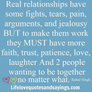 ... trust, patience, love, laughter And 2 people wanting to be together no