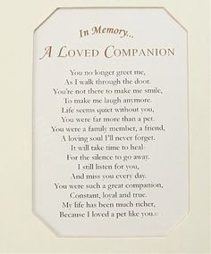Loss Of A Loved One Quotes And Poems Gifttree.com. pet poems and