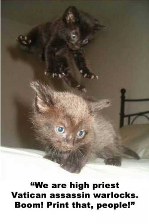 ... Priest Vatican Assassin Warlocks Boom Print That People - Cats Quote