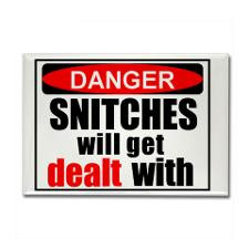 Stop snitchin' Rectangle Magnet for