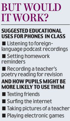 Children should be allowed to use mobiles in class because they ...