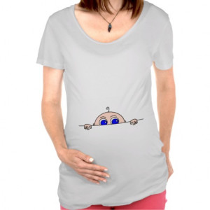Baby Peeking from Belly Maternity Shirts