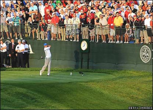 ... the first shot of the 2008 Ryder Cup at Valhalla, Louisville, Kentucky