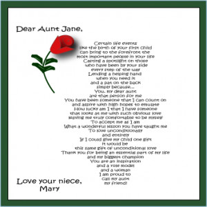 item mp55 order this aunt poem a poem for aunt from her niece what ...