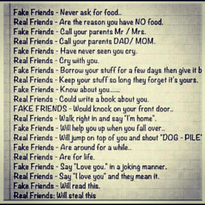 Real Friends vs Fake Friends