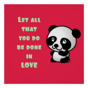 Panda with Inspirational Love Quote Posters