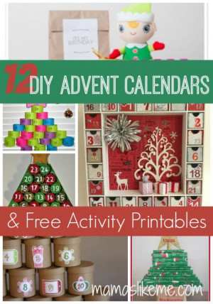 Free Activity and Bible Verse Printable and 12 DIY Advent Calendars