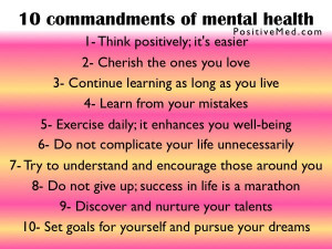 10 commandments of mental health poster