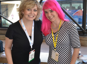 And here, Lisa McMann, author of Wake, of which my copy is inscribed ...