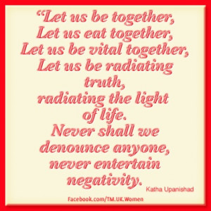 Let us be together, let us eat together, let us be vital together ...