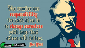 The Number One Responsibility by ron-paul Picture Quotes