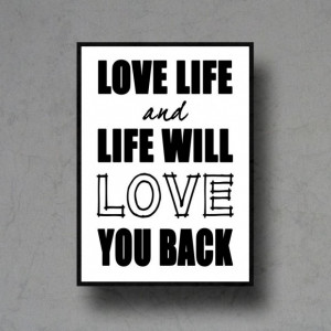 Black and white inspirational life quotes live love life typographic ...