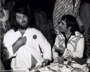 Brian Wilson attending Keith Moon's 28th birthday party on August 23 ...