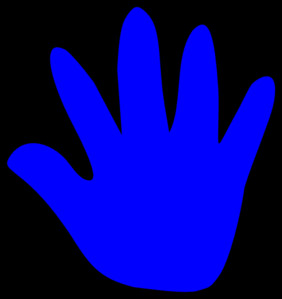 Blue Hand Print Free Clip Art