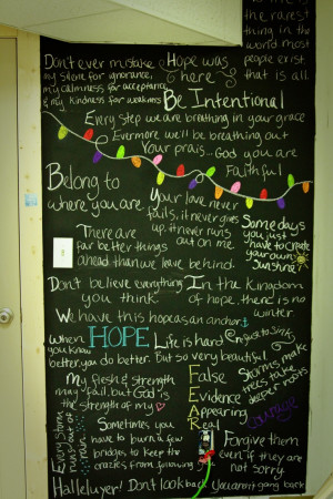 Chalkboard wall, quotes
