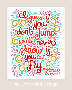 11x14-in Miranda Lambert Quote Illustration Print.