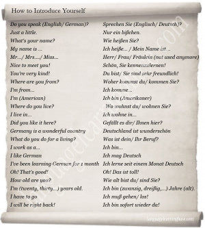 Useful German Phrases. How to Introduce Yourself. .